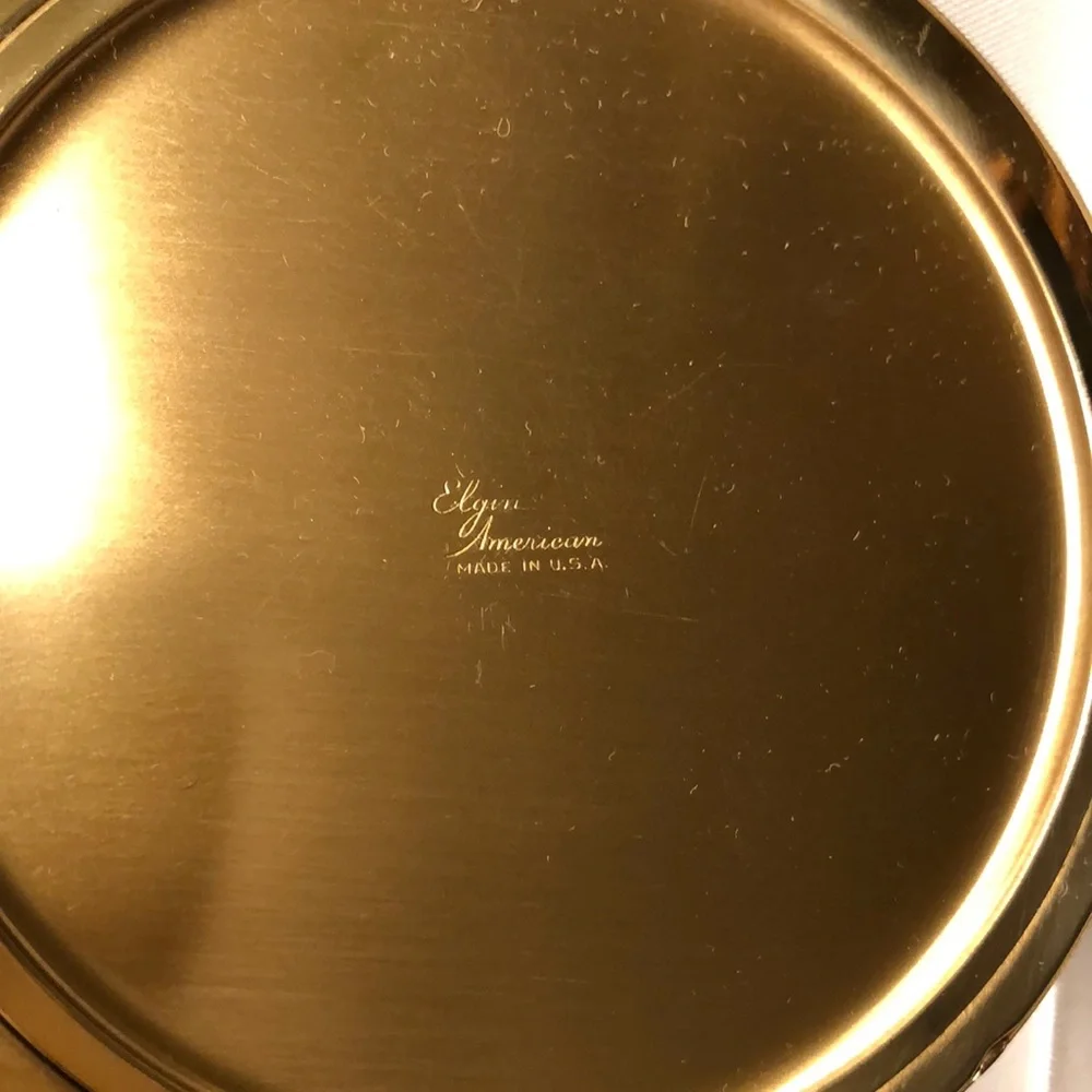 Elgin American Large Round Compact with Mirror and Puff